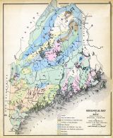 Maine Geological Map, Maine State Atlas 1884